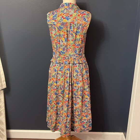 Liberty Floral J. Crew Sleeveless Midi Dress Size 4 with pockets - Picture 3 of 3